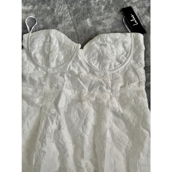 Lulus Brand New with Tags Size Small From This Day Floral Jacquard Strapless Mid - Picture 8 of 16